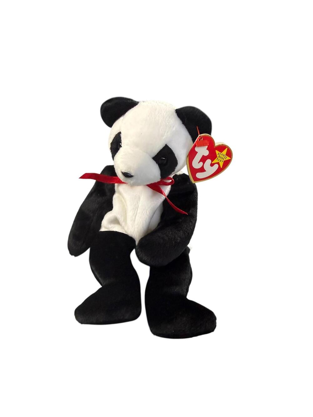 VTG 1997 Ty Beanie Baby Fortune the Panda – Clean White Fabric, With Tags